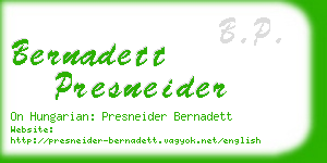 bernadett presneider business card